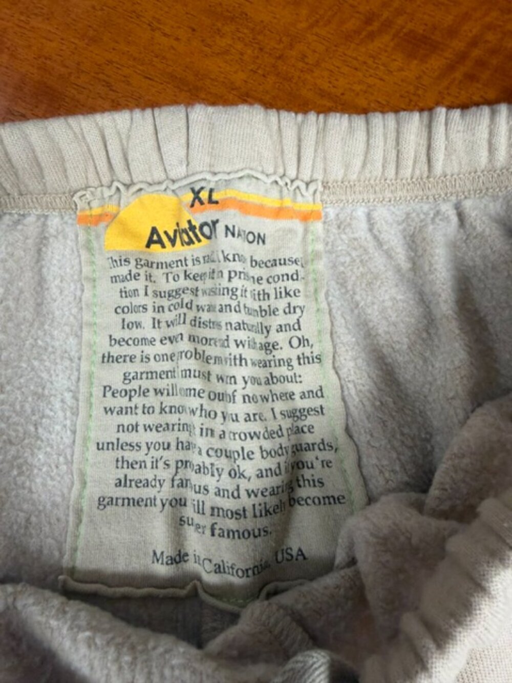 LIKE NEW + Aviator Nation Heart sweatpants +Tan+ Extra Large - Picture 4 of 5